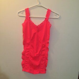 Kismet neon Pink lace trim tank top